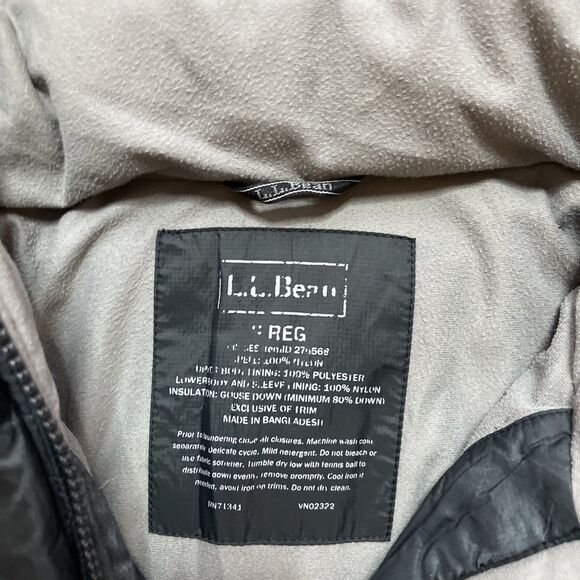 LL Bean Goose Down Hooded Puffer Jacket Parka Womens Small Black Thick Insulated - Picture 2 of 7